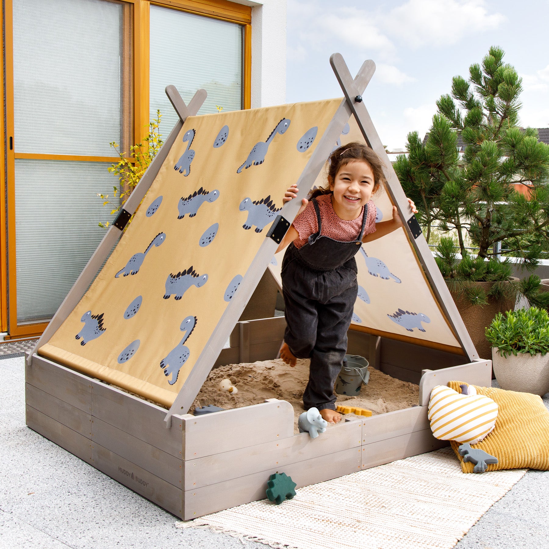 MUDDY BUDDY ® - Sandkasten mit Zelt "Dino Lover"