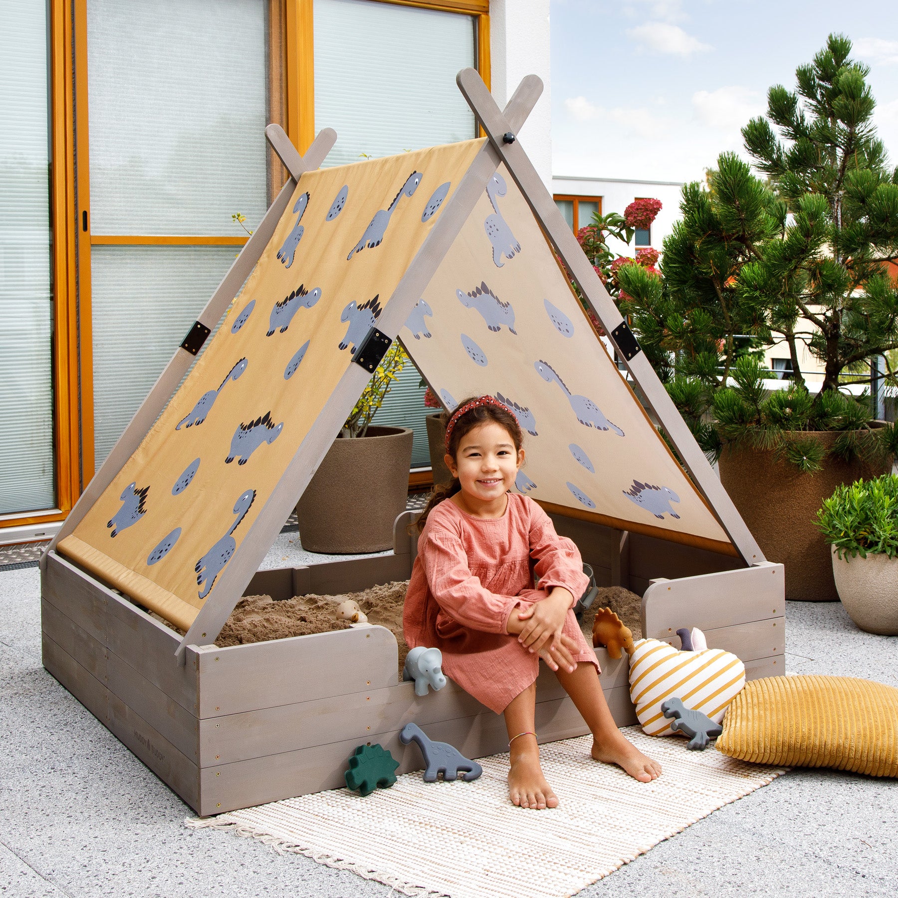 MUDDY BUDDY ® - Sandkasten mit Zelt "Dino Lover"
