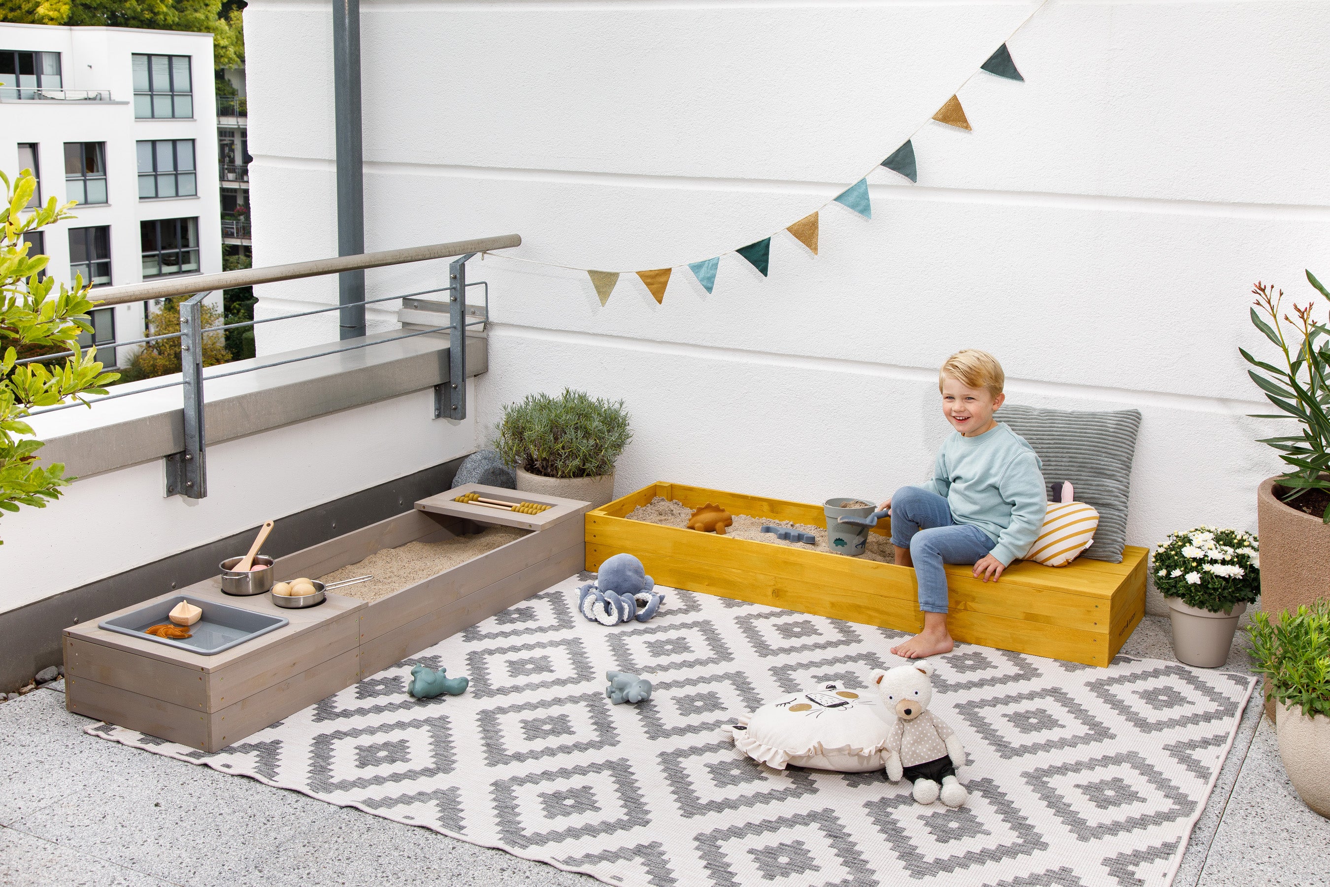 MUDDY BUDDY ® - Sandkasten "Flexy Style" warmgrau - ocker