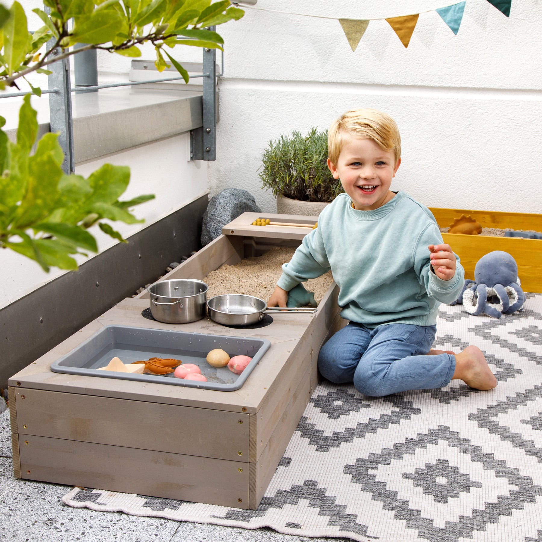 MUDDY BUDDY ® - Sandkasten "Flexy Style" warmgrau - ocker