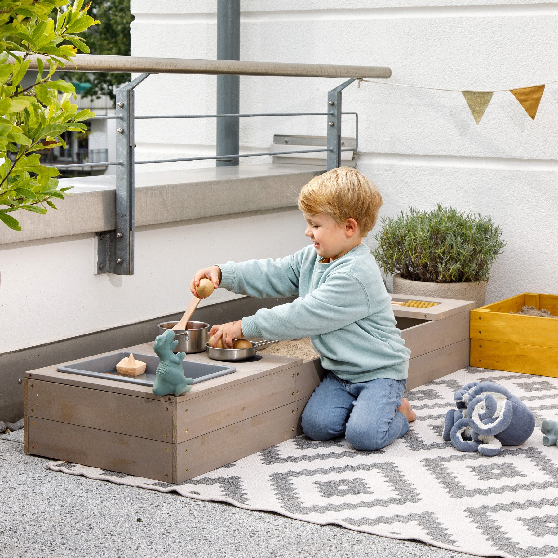 MUDDY BUDDY ® - Sandkasten "Flexy Style" warmgrau - ocker