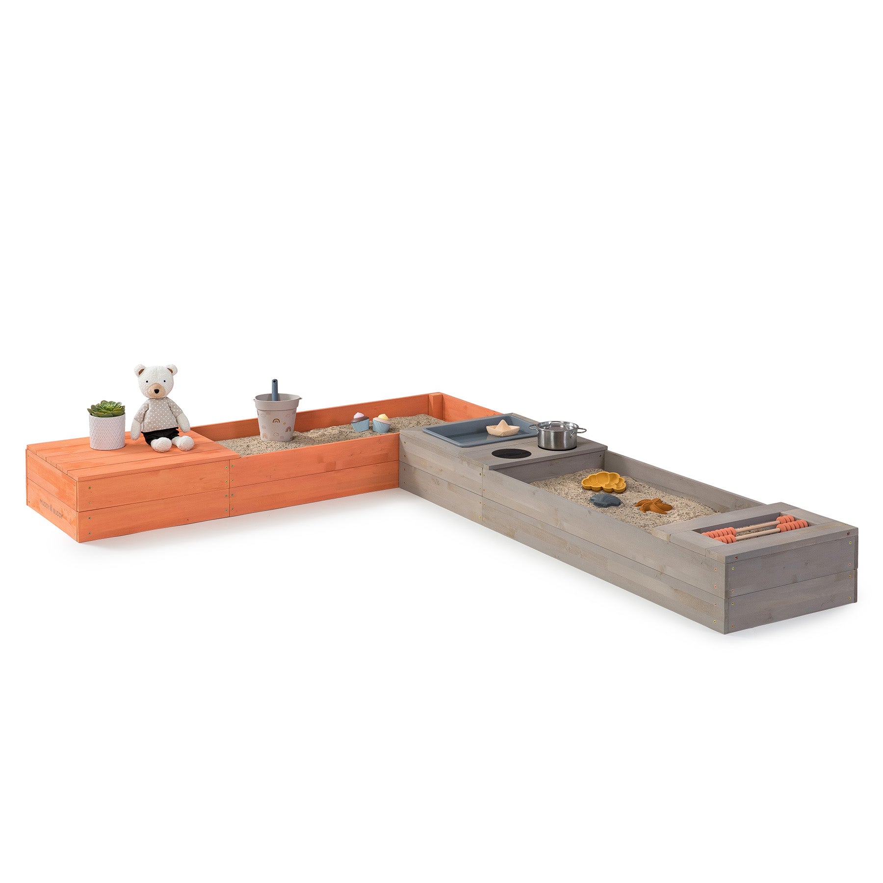 MUDDY BUDDY ® - Sandkasten "Flexy Style" warmgrau - lachs