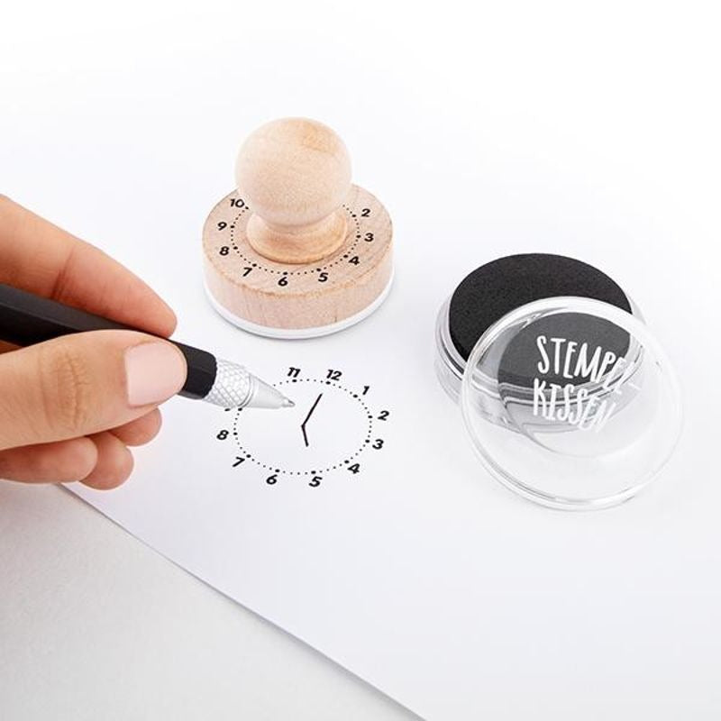 Trendhaus - ABC SPASS Lernuhr-Stempel-Set mit Stempelkissen
