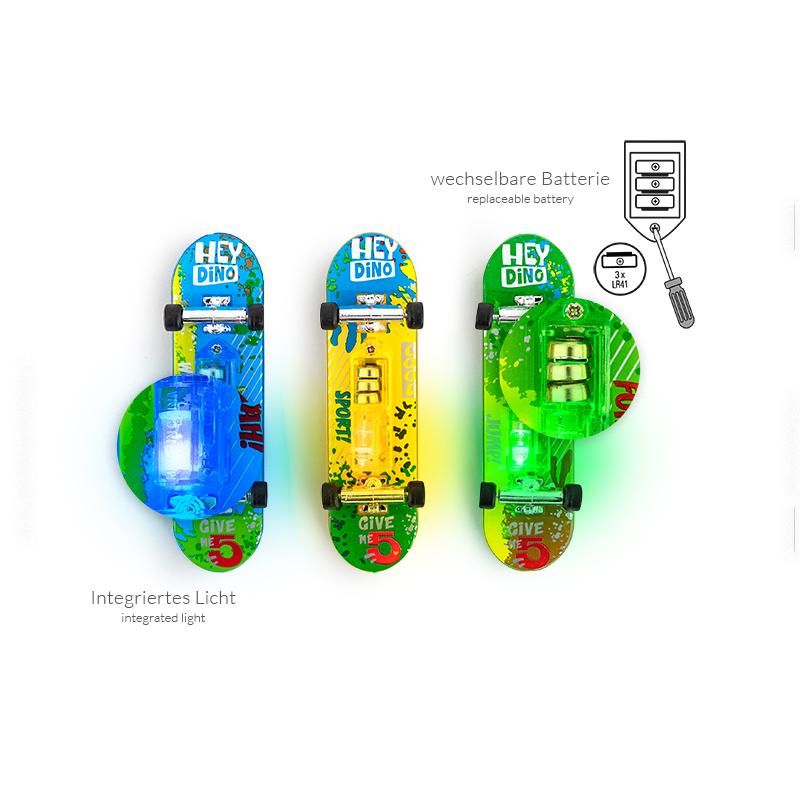 Trendhaus - HEY DINO Neon Light Fingerskateboard