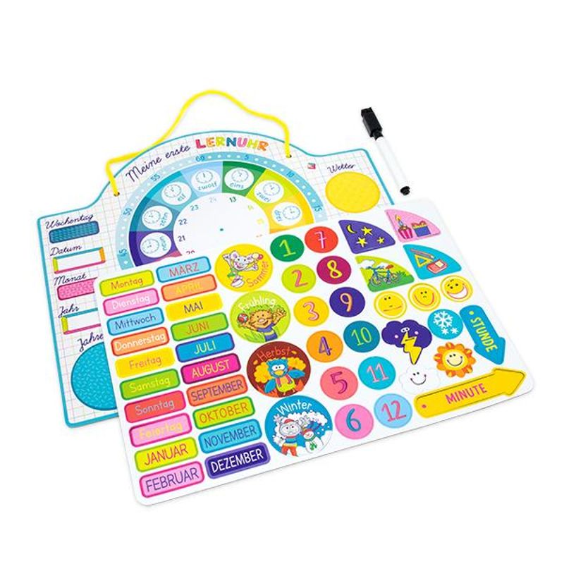 Trendhaus - ABC CHAMPIONS Lernuhr-Set magnetisch
