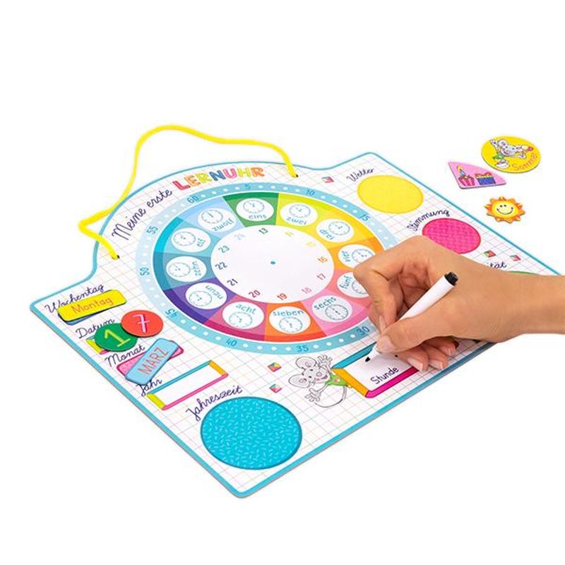 Trendhaus - ABC CHAMPIONS Lernuhr-Set magnetisch