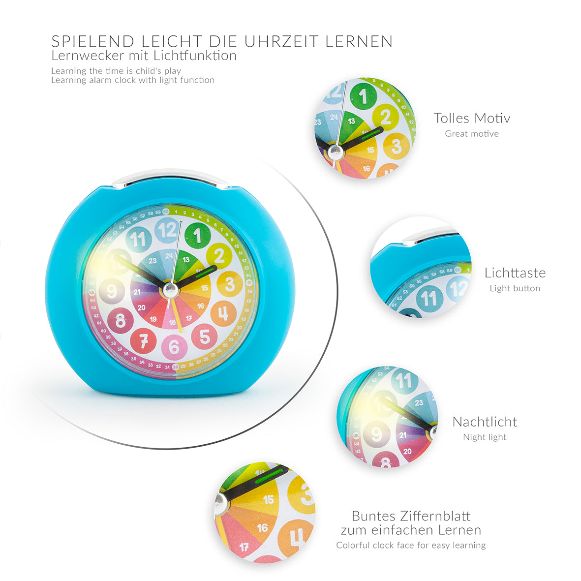 Trendhaus - ABC CHAMPIONS Lernwecker mit Lichtfunktion