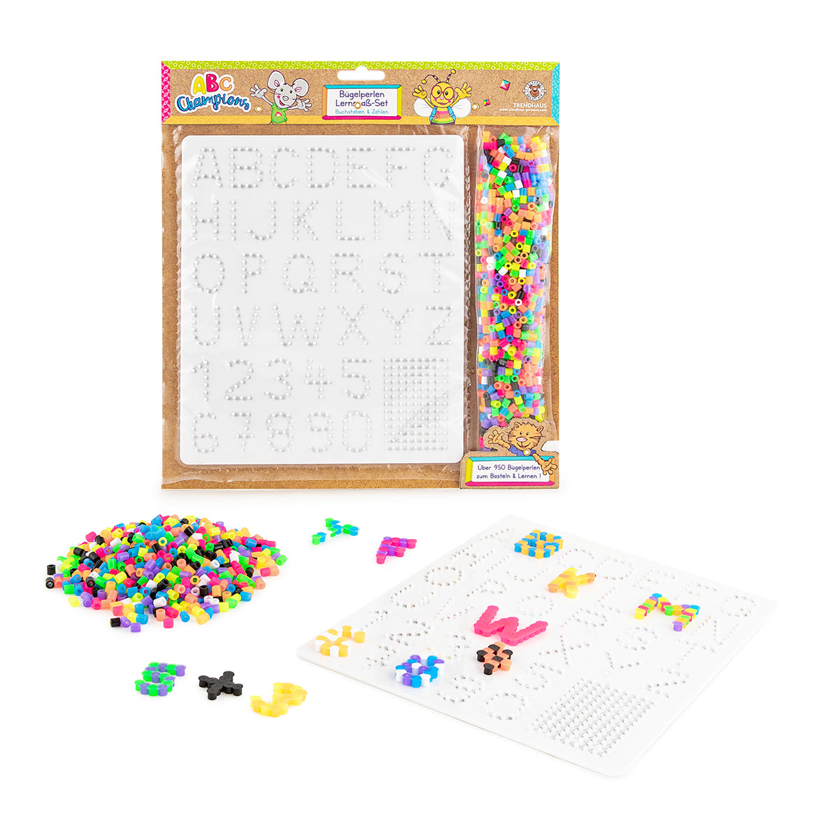 Trendhaus - ABC CHAMPIONS Bügelperlen Buchstaben und Zahlen