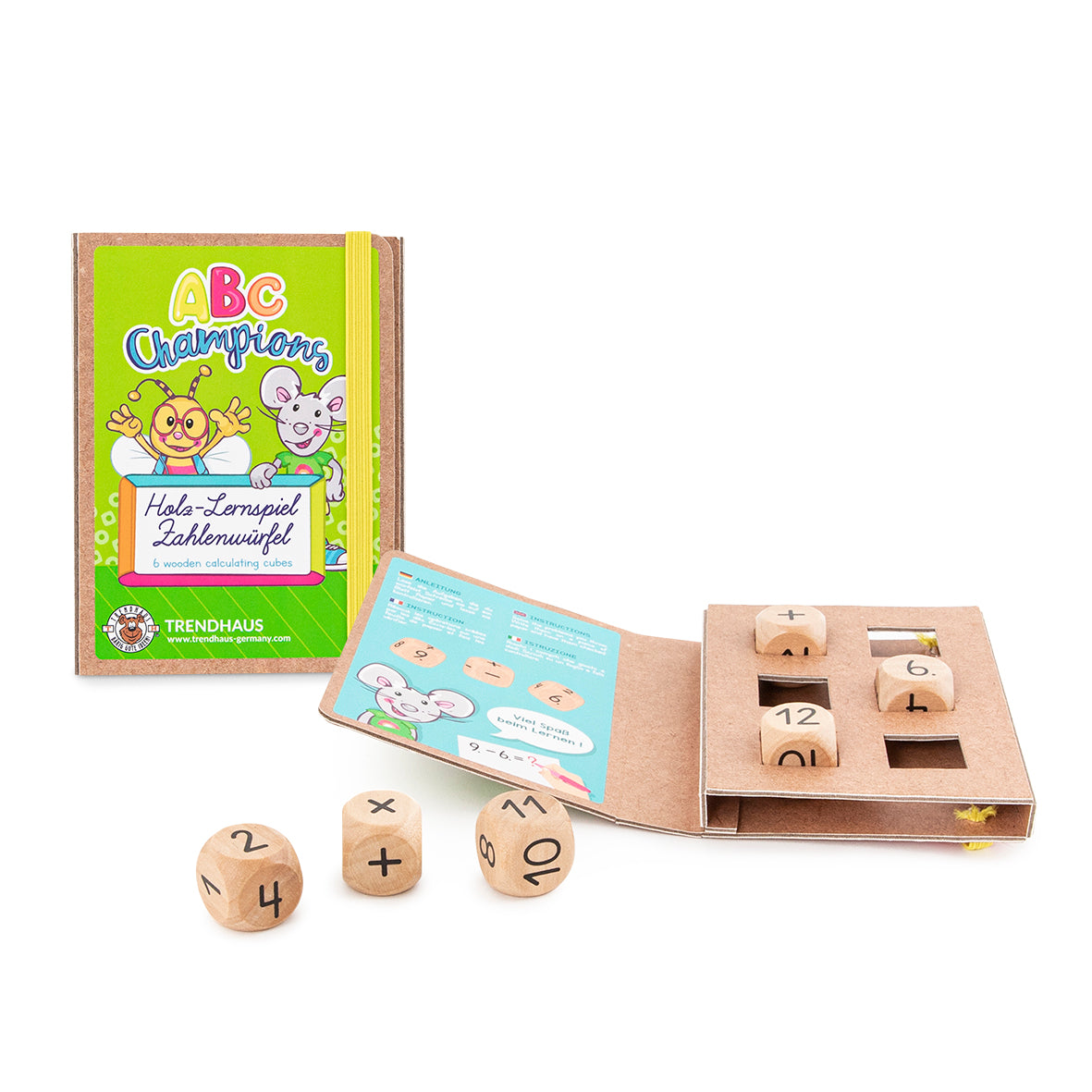 Trendhaus - ABC CHAMPIONS Holz-Lernspiel Zahlenwürfel