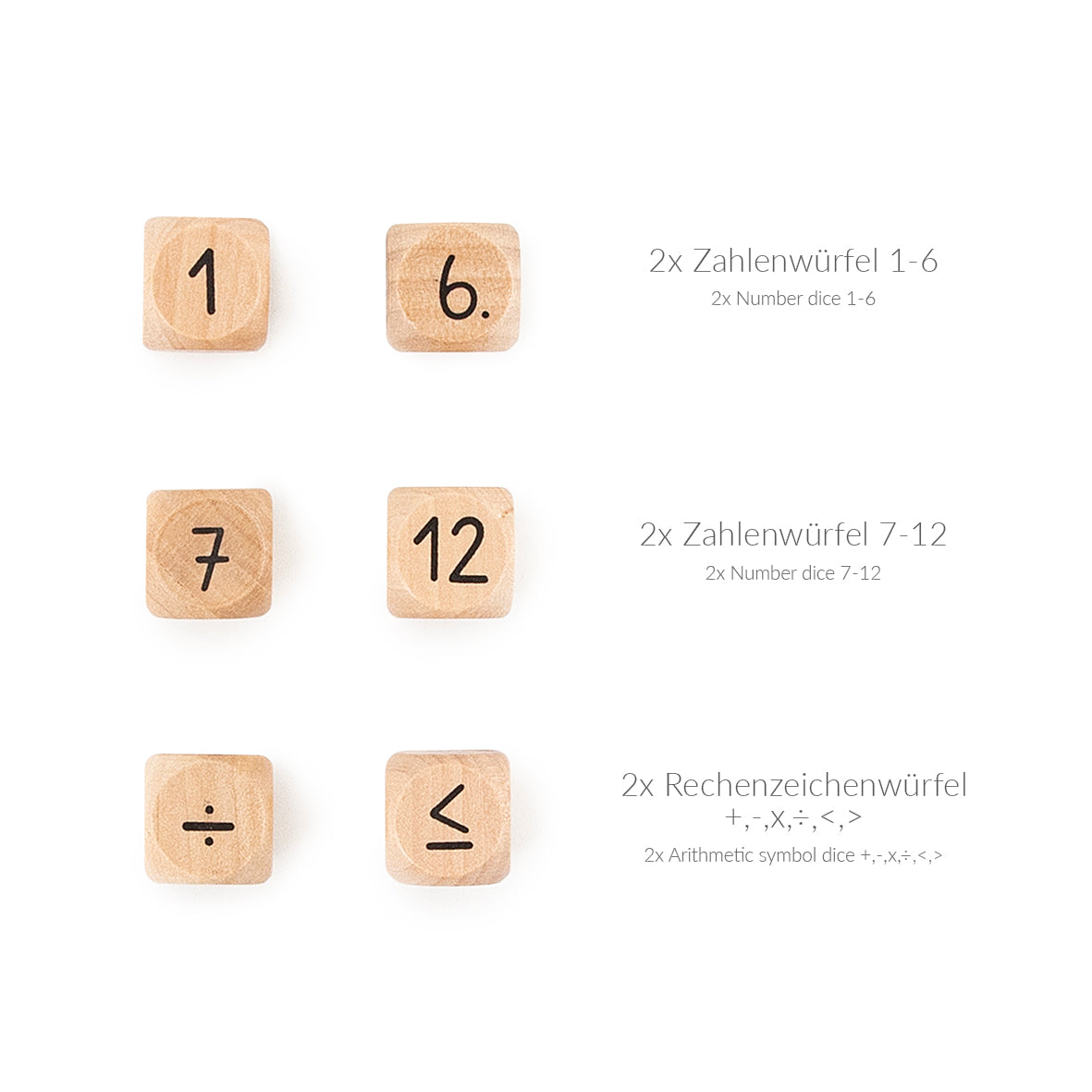 Trendhaus - ABC CHAMPIONS Holz-Lernspiel Zahlenwürfel