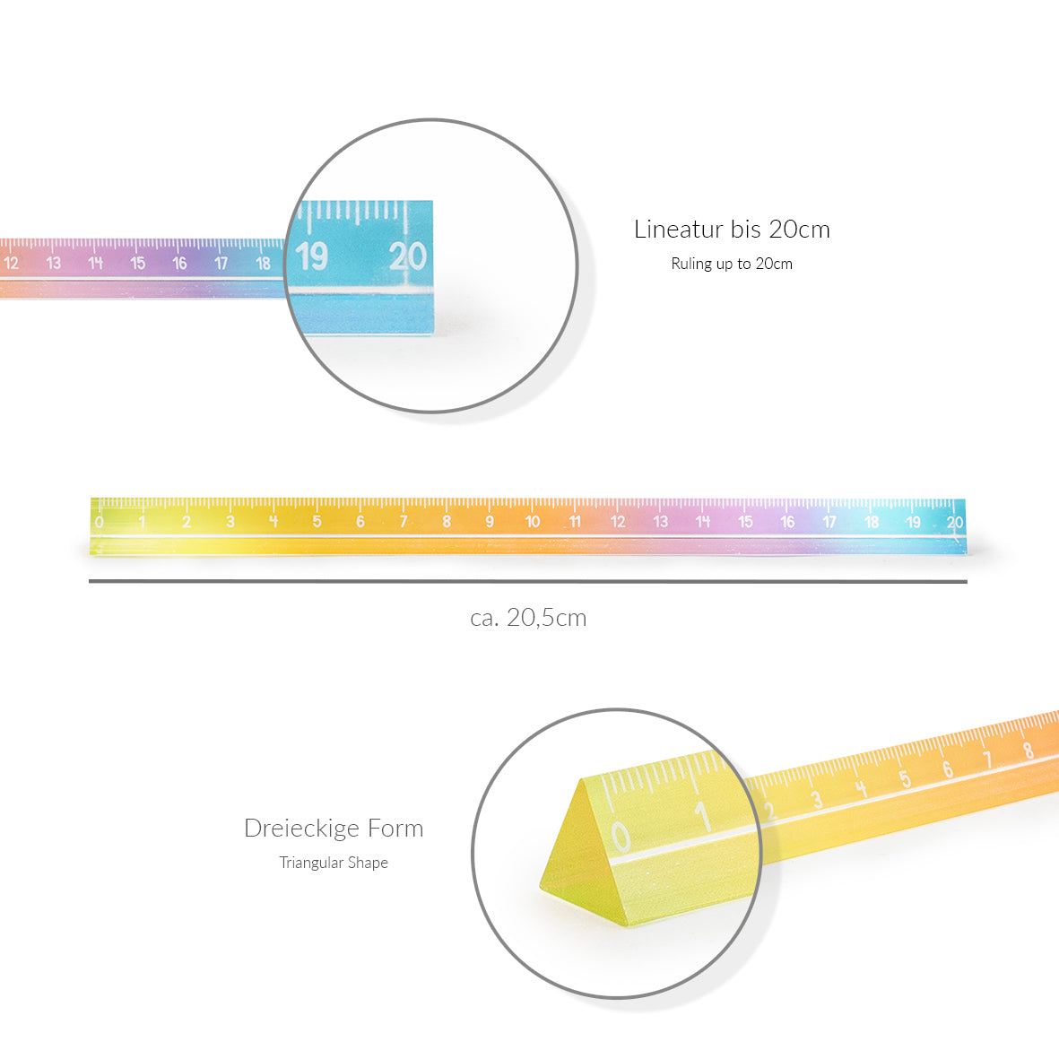 Trendhaus - Lineal Regenbogen Acryl