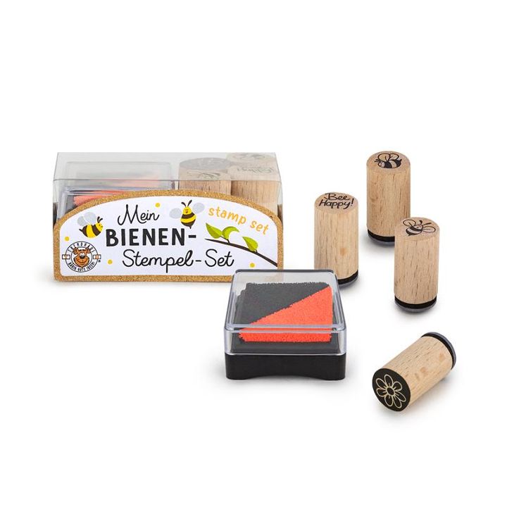 Trendhaus - MEINE BIENENFREUNDE Mini-Holzstempel-Set