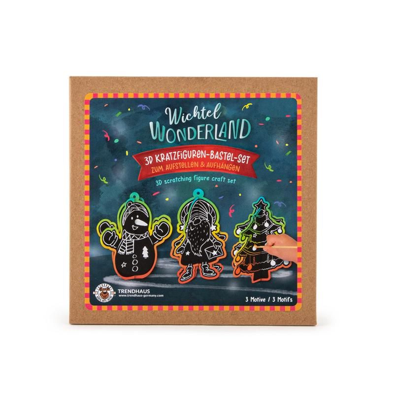 Trendhaus - Wichtel 3D Kratzfiguren Bastelset