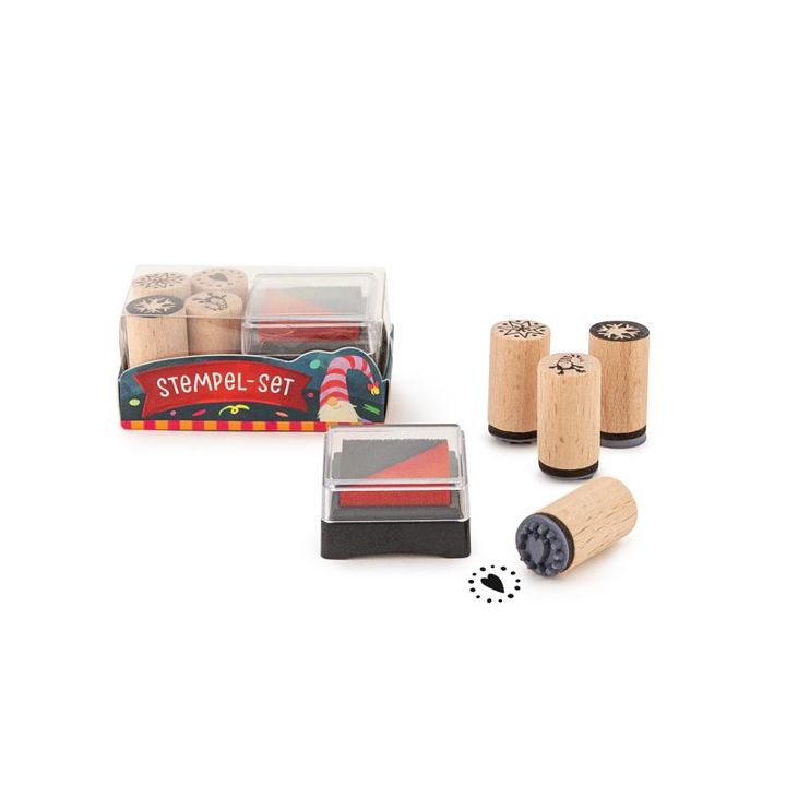 Trendhaus - Wichtel Mini Holzstempel Set
