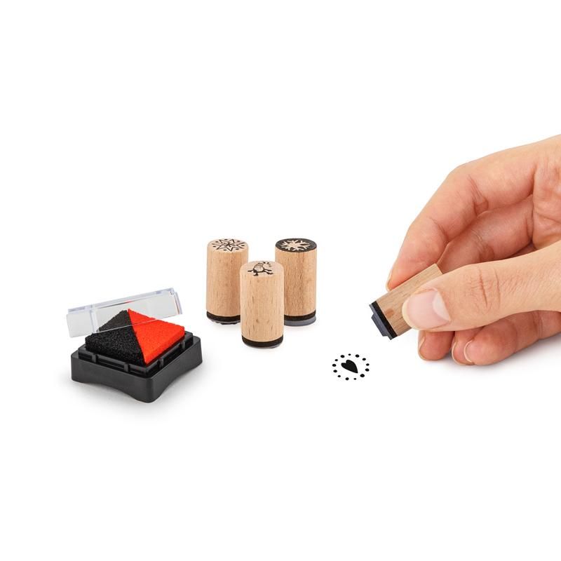 Trendhaus - Wichtel Mini Holzstempel Set