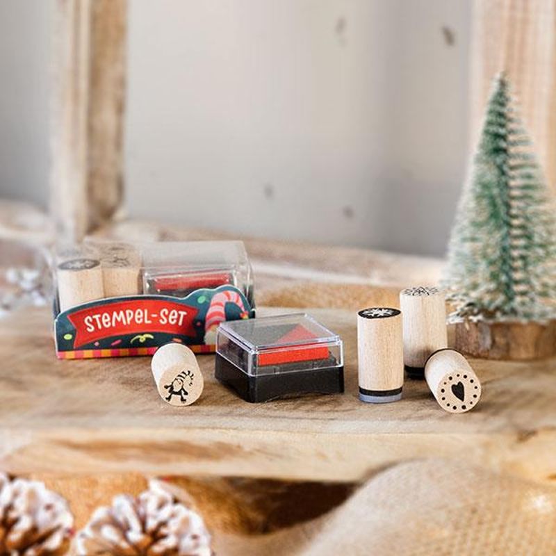 Trendhaus - Wichtel Mini Holzstempel Set