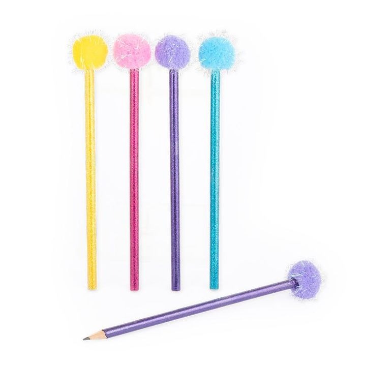 Trendhaus - Bleistift Glitzer mit Pom-Pom Topper