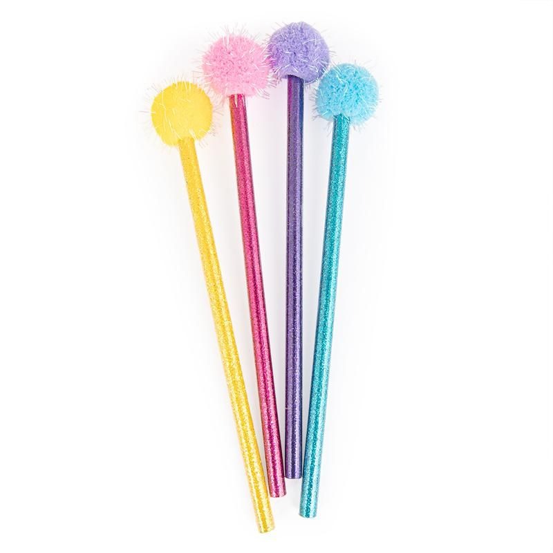 Trendhaus - Bleistift Glitzer mit Pom-Pom Topper
