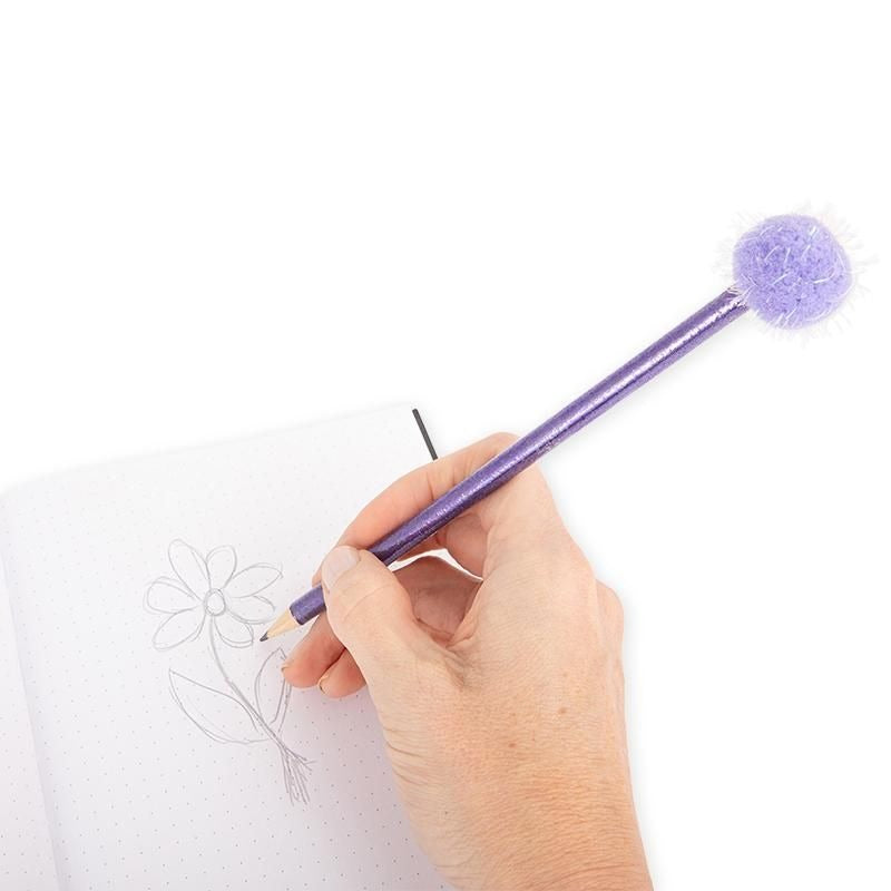 Trendhaus - Bleistift Glitzer mit Pom-Pom Topper