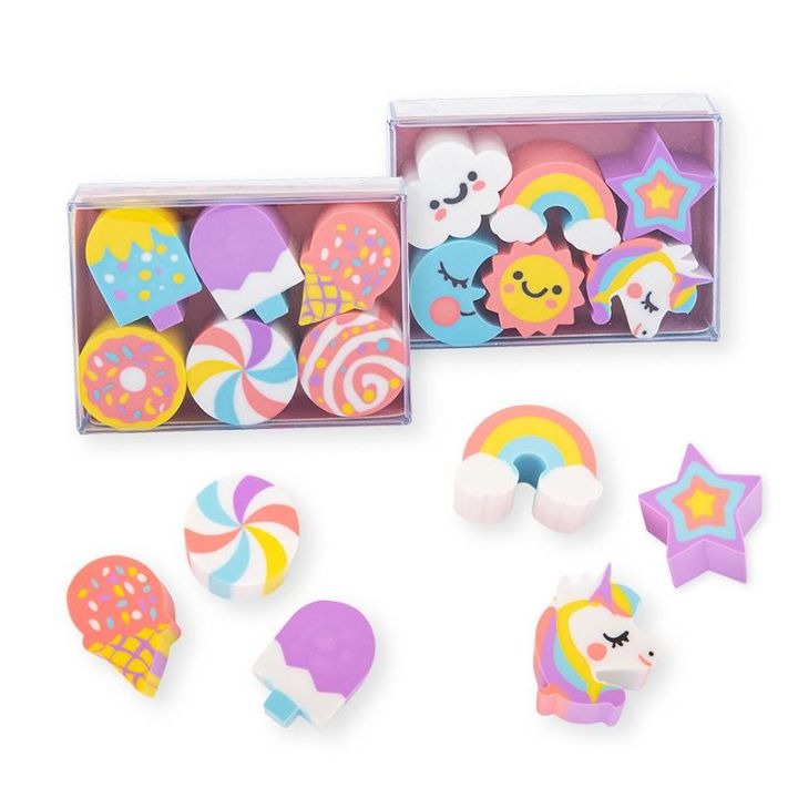 Trendhaus - Radierer Einhorn & Candy Box 6er-Set