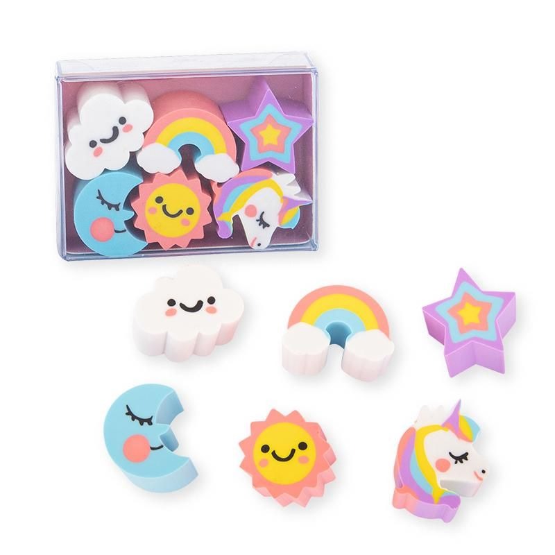 Trendhaus - Radierer Einhorn & Candy Box 6er-Set