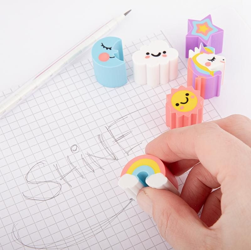 Trendhaus - Radierer Einhorn & Candy Box 6er-Set