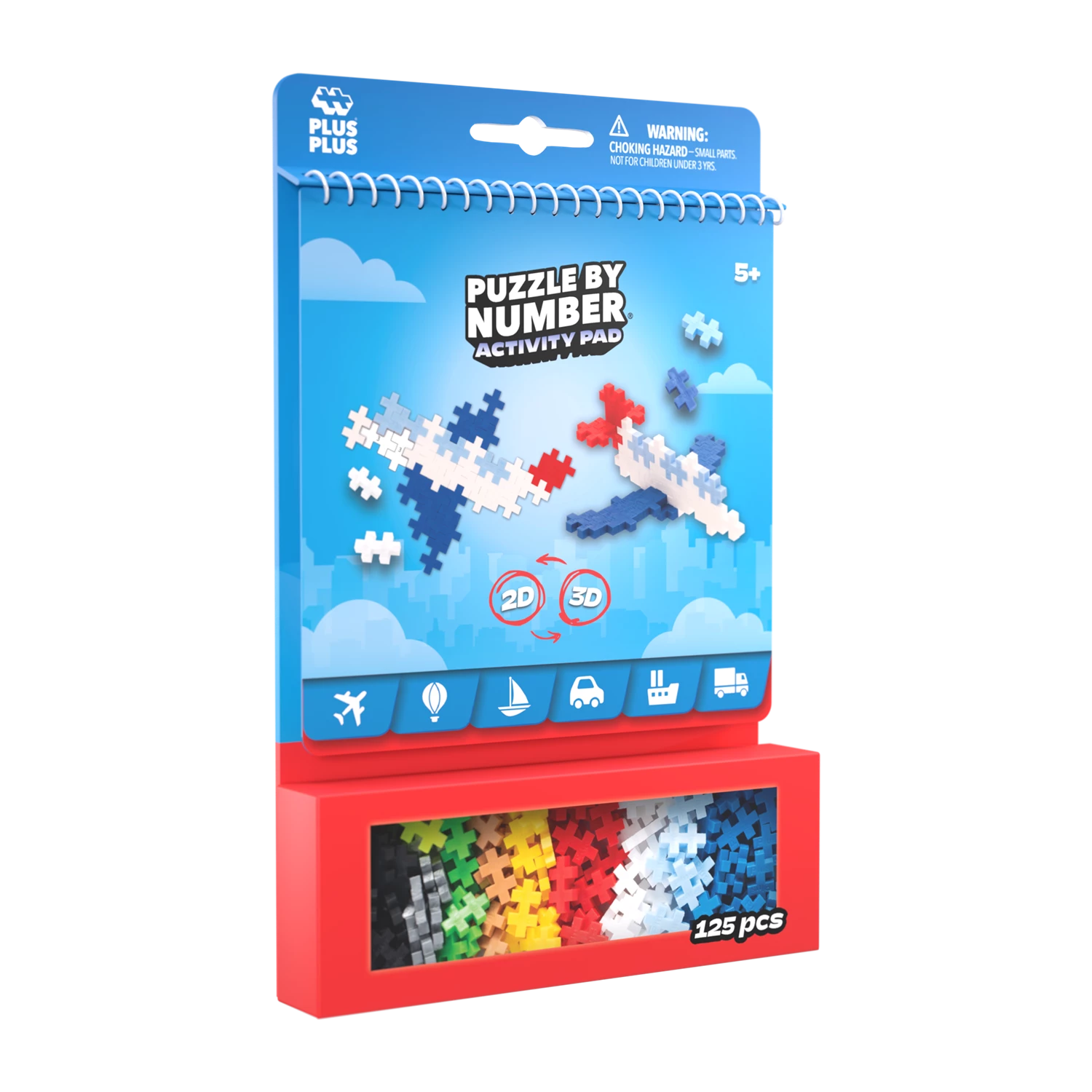 PLUS PLUS - Mini-Bausteine Puzzle Transport 125 Teile