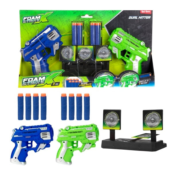 Toi-Toys - FOAM STRIKEX Schaumstoffpistolen Set mit Zielscheibe
