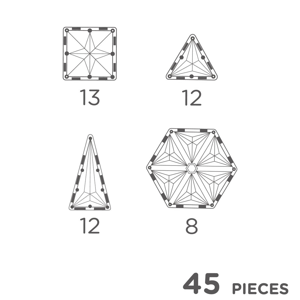 CleverClixx - Magnetbausteine Geo Pack Pastel