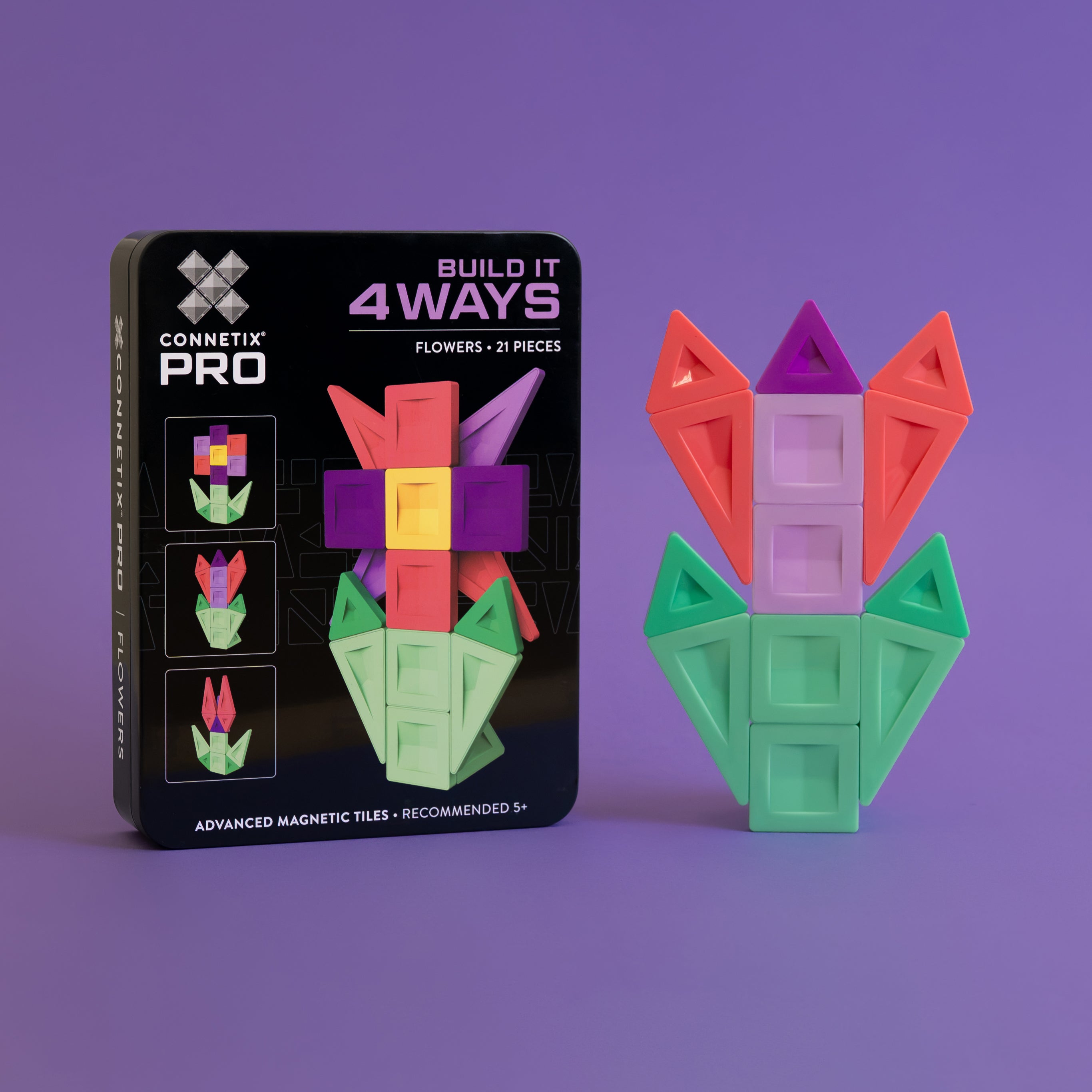 connetix - Magnetbausteine PRO Build It 4 Ways: Blumen