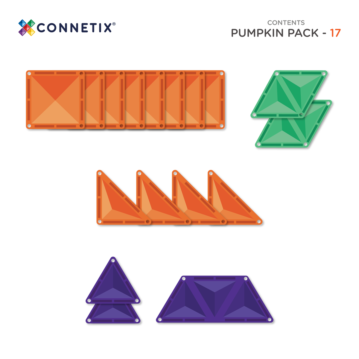 connetix - Magnetbausteine Halloween Pumpkin Pack 17-tlg.