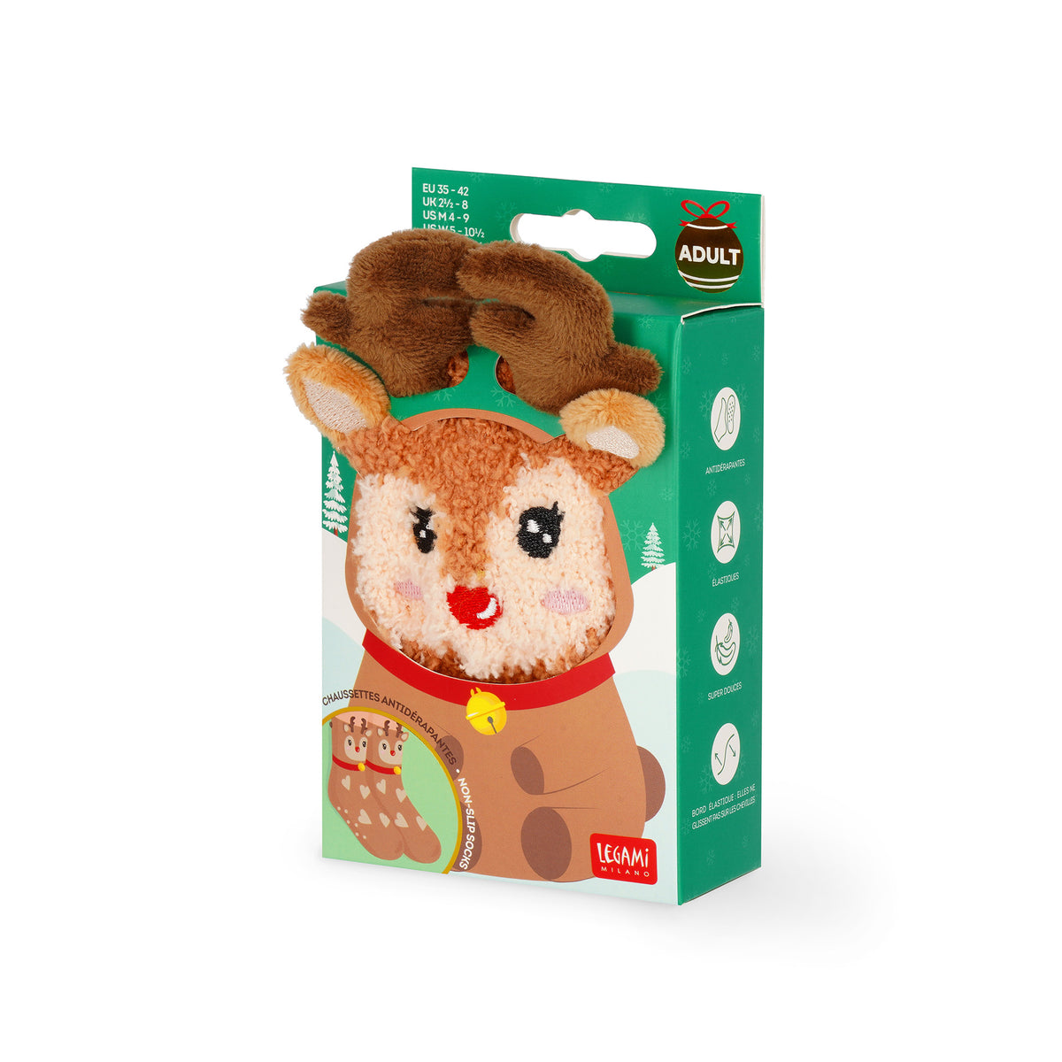Legami - Rutschfeste Socken: It's a Match! Reindeer