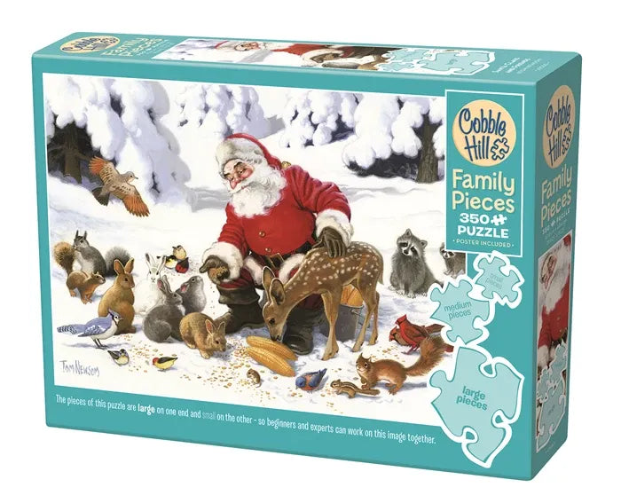 Cobble Hill - Puzzle Weihnachtsmann mit Waldtieren 350 Teile