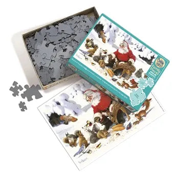 Cobble Hill - Puzzle Weihnachtsmann mit Waldtieren 350 Teile