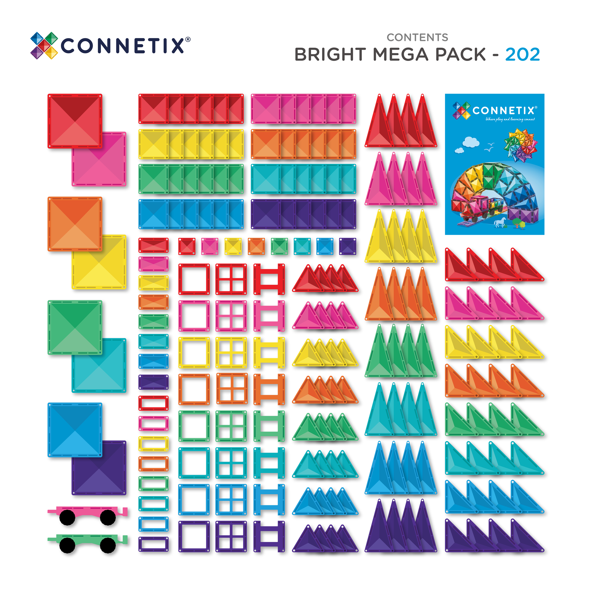 connetix - Magnetbausteine Bright Mega Pack 202-tlg.