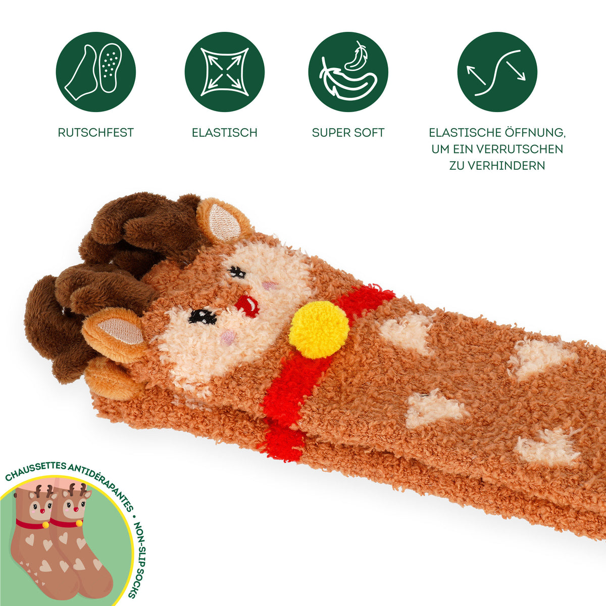 Legami - Rutschfeste Socken: It's a Match! Reindeer
