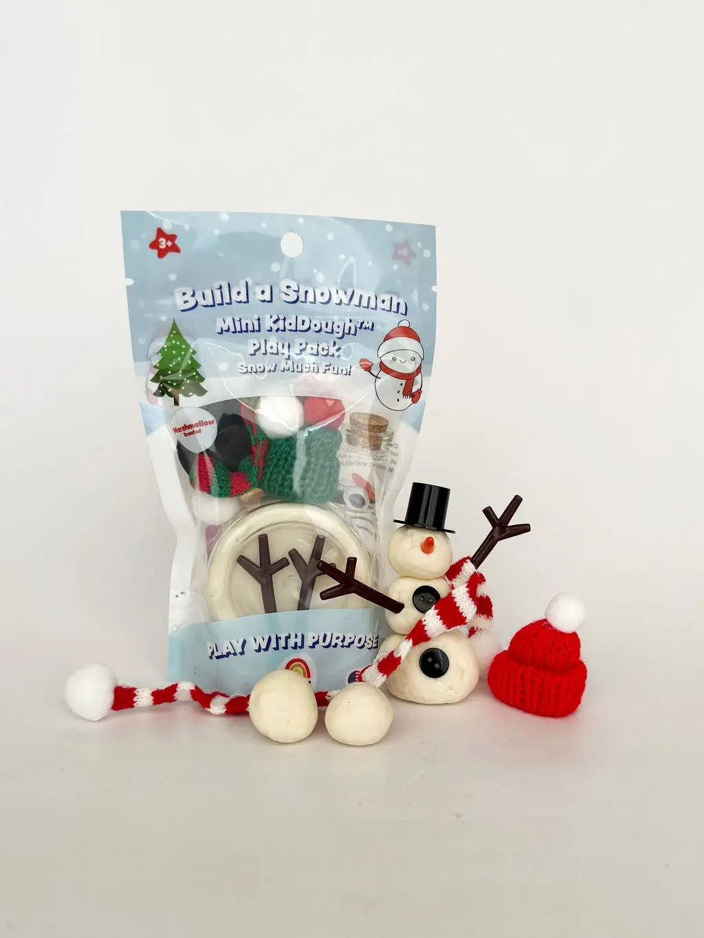 Earth Grown KidDoughs - Mini Knetset Schneemann bauen