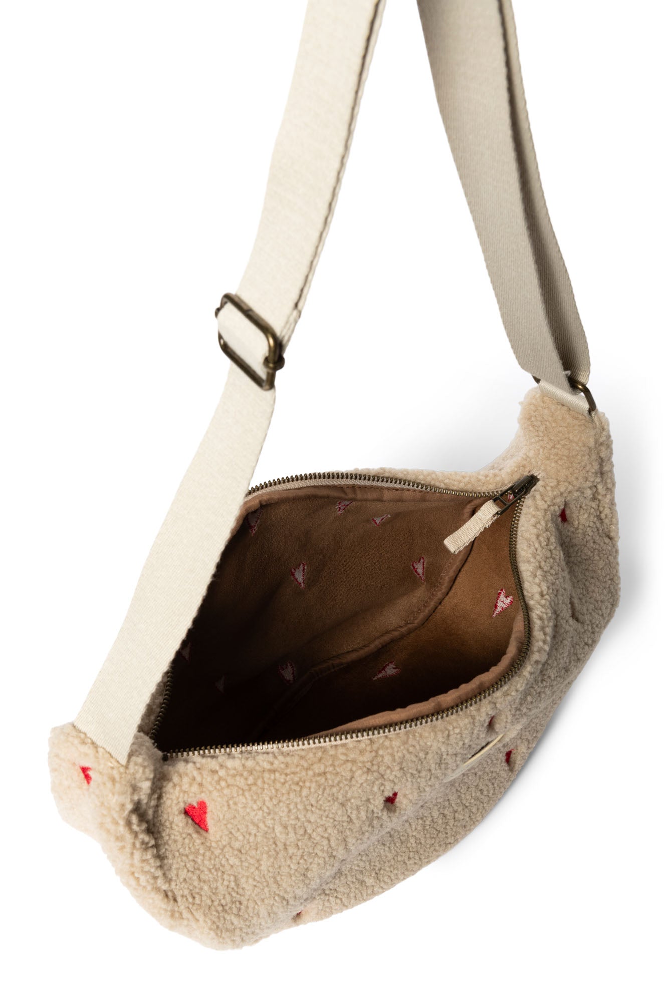 Studio Noos - Tasche Fanny Pack Ecru Teddy Hearts