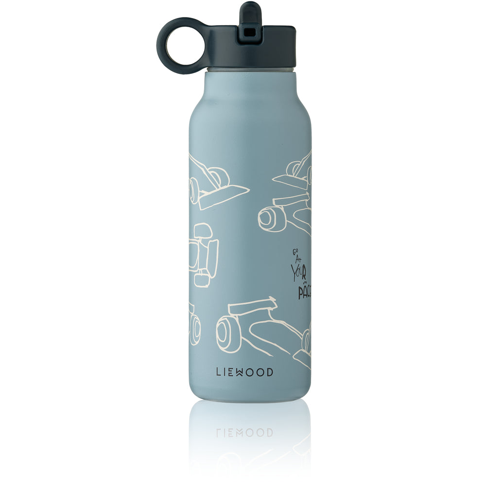 Liewood - Trinkflasche Falk Race cars / Beach blue 350 ml