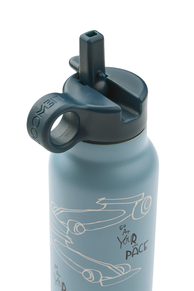 Liewood - Trinkflasche Falk Race cars / Beach blue 350 ml