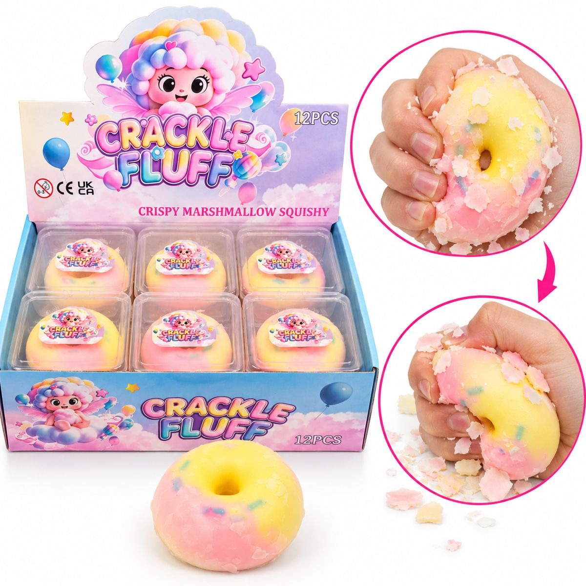FOXDEAL - Squishy Crispy Donut gelb/rosa