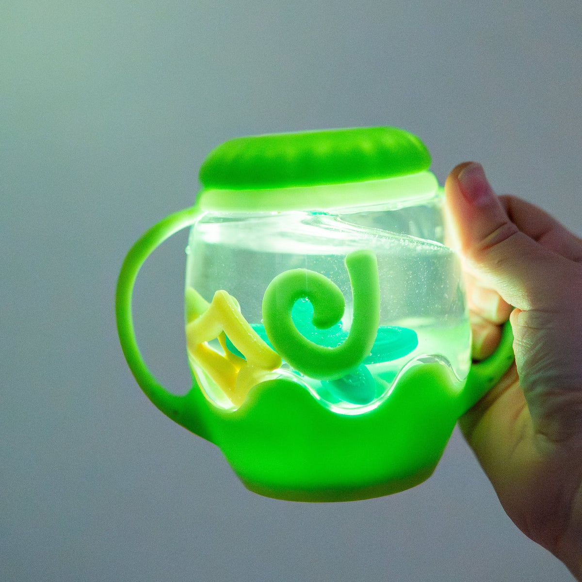 Glo Pals - Spielglas Mini Sensory Grün mit Inhalt