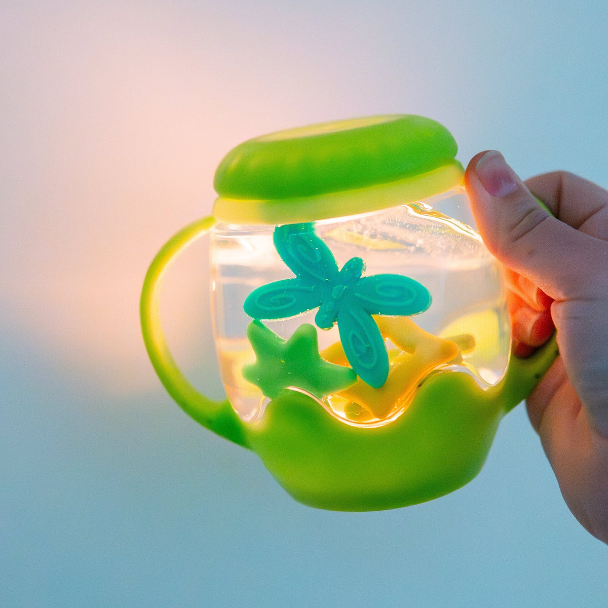 Glo Pals - Spielglas Mini Sensory Grün mit Inhalt