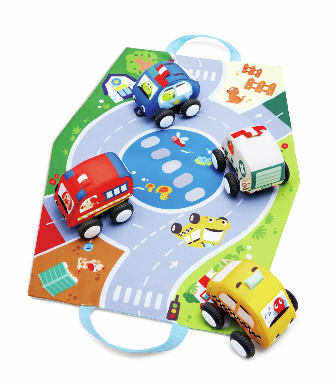 Hape - Plüschautoset mit Rückziehmotor