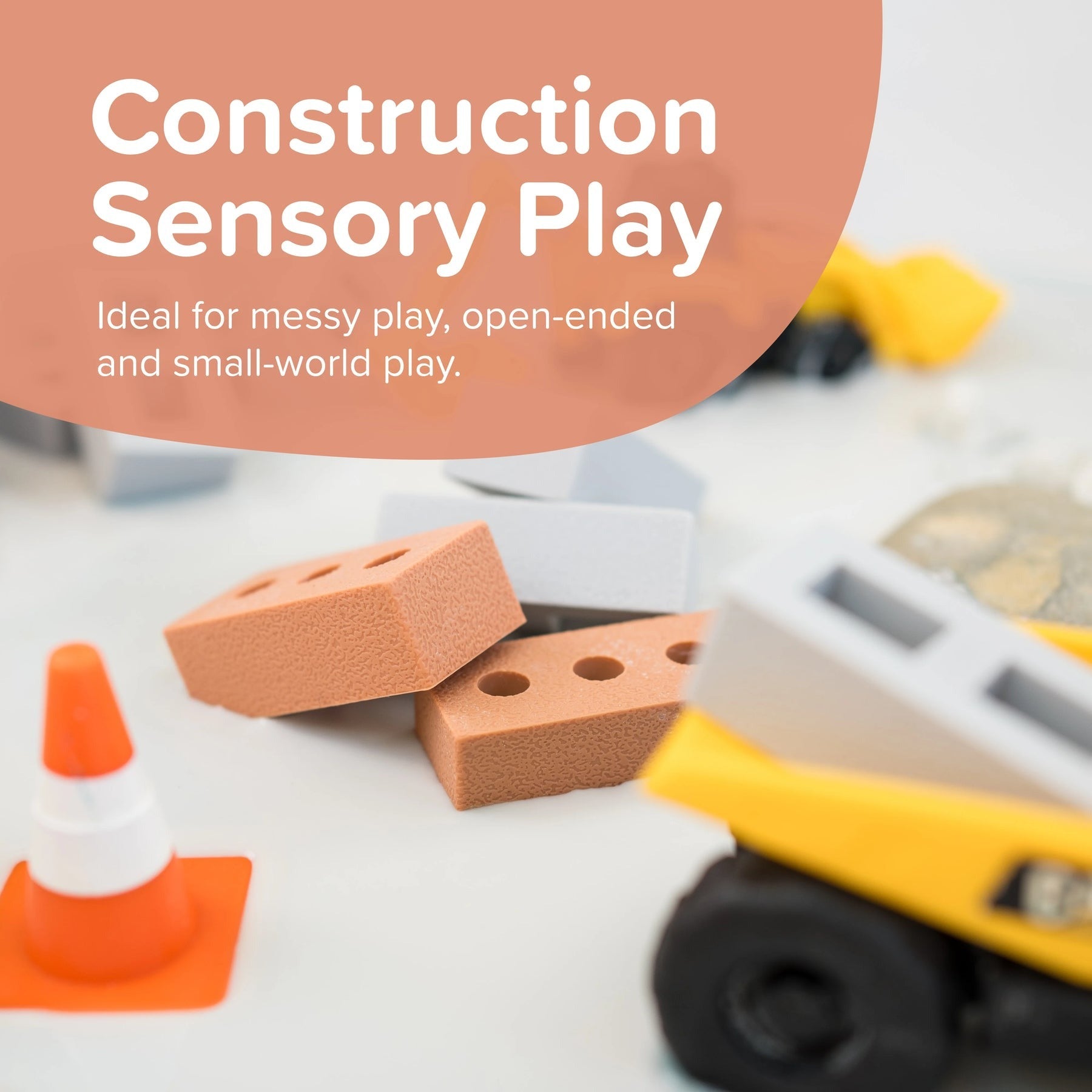 Sensorikspielzeug, Mini-Bausteine, Silikon-Ziegel, Terrakotta, Grau, Baustellenspielzeug, haptisches Lernen, Montessori, kreatives Bauen, langlebig, kindgerecht, Spielset, Baustelle, Rollenspiel, Feinmotorik, Zubehör.