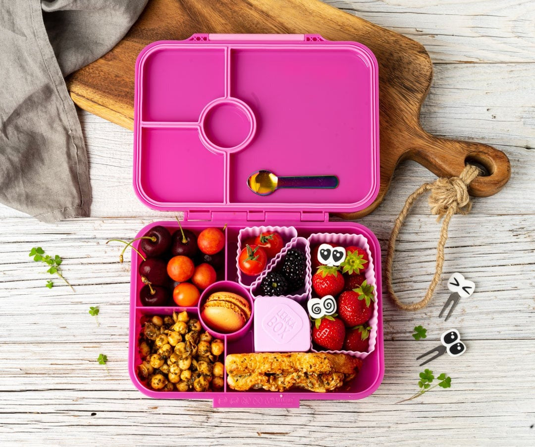 LEKKABOX - Classic Lunchbox Berry mit 4 Fächern