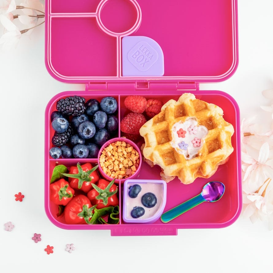 LEKKABOX - Classic Lunchbox Berry mit 4 Fächern