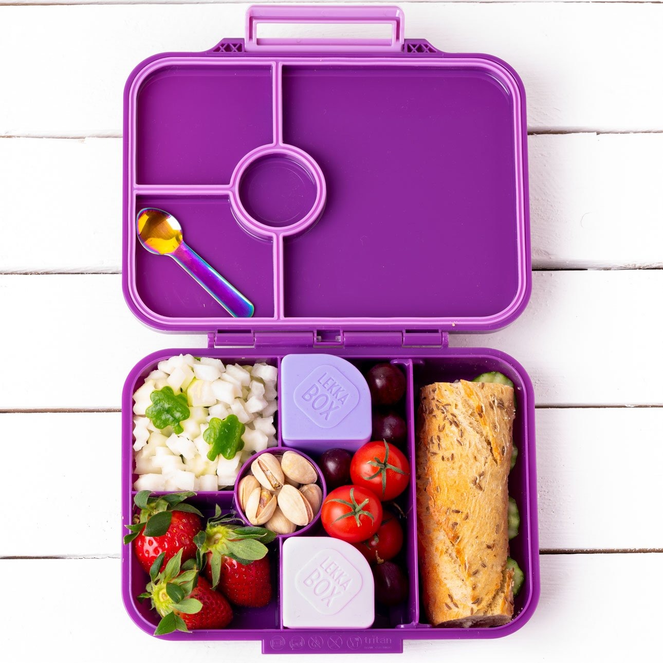 LEKKABOX - Classic Lunchbox Lilac mit 4 Fächern