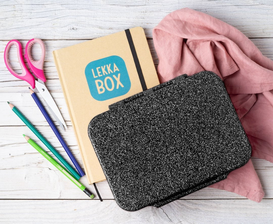LEKKABOX - Glamour Lunchbox Black mit 4 Fächern
