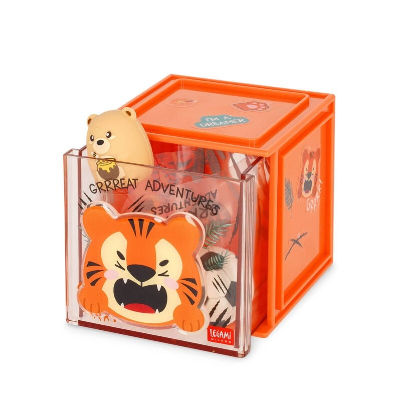 Legami - Erweiterbare Schreibtischbox - Cutie Cube Tiger
